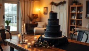 alternative black wedding cakes