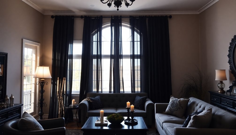 elegant black gothic drapes
