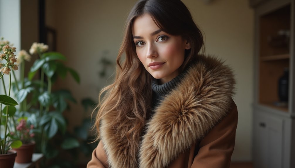fur trimmed elegant fashion