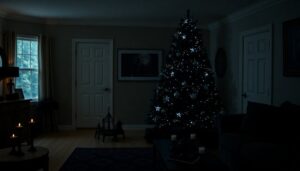 haunting black christmas trees