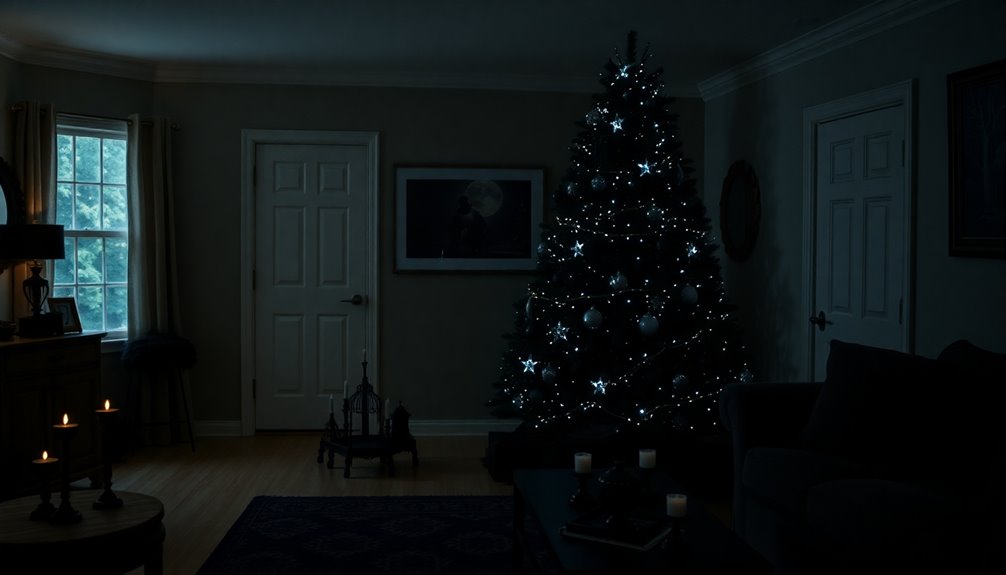 haunting black christmas trees