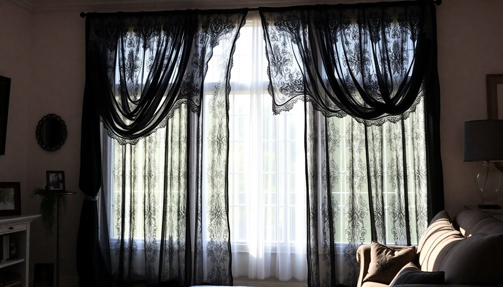 victorian black lace curtains